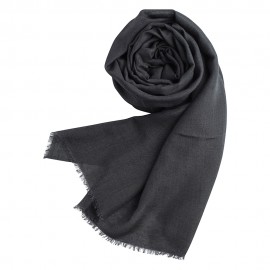 Mørkegrått pashmina sjal i kasjmir og silke