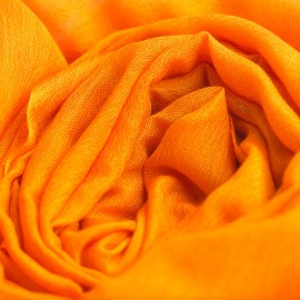 Oransje pashmina sjal i kasjmir og silke