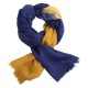 Tofarget pashmina skjerf i marineblått/gylden