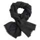 Mørkegrått jacquardvevd pashmina sjal