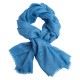 Himmelblått jacquardvevd pashmina sjal