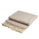 Kasjmir pledd i hvit / beige melange