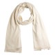 Off-white sjal i silke/kasjmir strikk