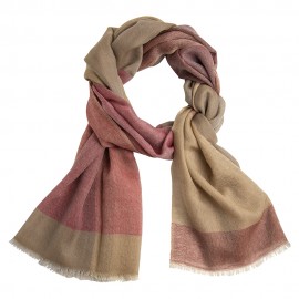 Rutete kasjmirskjerf i gylden og rød farge