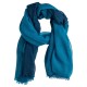 Storrutet sjal i petroleumsblått og marineblått