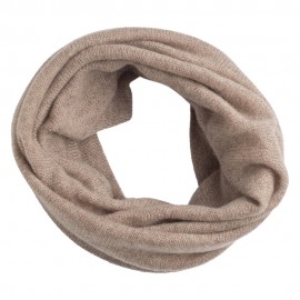 Beige halsvarmer strikket i ren kasjmir