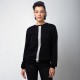 Sort silke/kasjmir bluse med hvit stripe foran