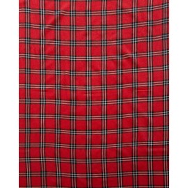 R&oslash;dt skotskrutet sjal i kasjmir og silke