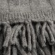 Grått ribbestrikket skjerf i merino og kasjmir