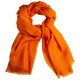 Oransje jacquardvevd kasjmirsjal