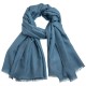 Dueblått pashmina sjal i kasjmir og silke