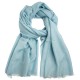 Lyseblått pashmina sjal i kasjmir og silke