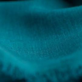 Petroleumsgrønt pashmina sjal i kasjmir/silke