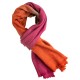 Yak skjerf i natur/fuchsia/oransje