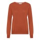 Oransje bluse i silke/kasjmir rund hals