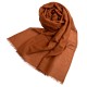 Brunt pashmina sjal i kasjmir og silke