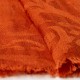 Rust orange jacquard vævet cashmere sjal