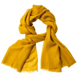 Karrygult pashmina sjal i 2 ply twill