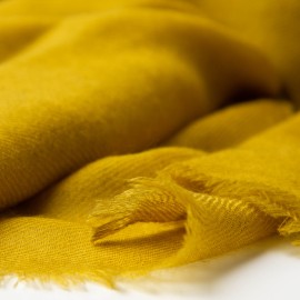 Karrygult pashmina sjal i 2 ply twill