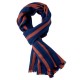 Marineblått kashmir skjerf med oransje striper