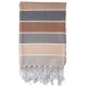 Stripete hammamhåndkle i jordfarger
