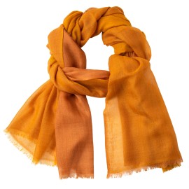 Stort rutete kasjmirsjal i karrigul og varm beige Stort rutete kasjmirsjal i karrigul og varm beige