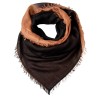 Kvadratisk skjerf i sort/mocca dip-dye