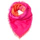Kvadratisk skjerf i oransje/fuchsia dip-dye