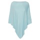 Isblå poncho i silke/kasjmir
