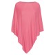 Rosa poncho i silke/kasjmir