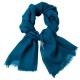 Havblått diamantvevd pashmina-skjerf