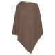 Strikket kasjmirponcho i taupe