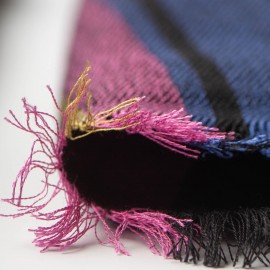 Svart rutete sjal i kasjmir og silke