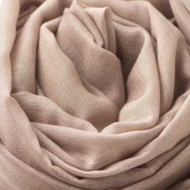 Beige pashmina sjal i kasjmir og silke