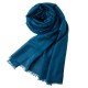 Havblått pashmina sjal i kasjmir og silke