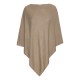 Taupe-farget poncho av silke/kasjmir