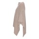 Beige poncho strikket i ren kasjmir