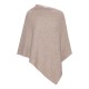 Beige poncho strikket i ren kasjmir