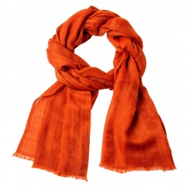 Siennafarget jacquard-vevd pashmina sjal