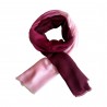 Tofarget pashmina sjal i vinrød og rosa