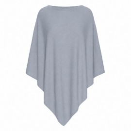 Lyseblå poncho i silke/kasjmirblanding