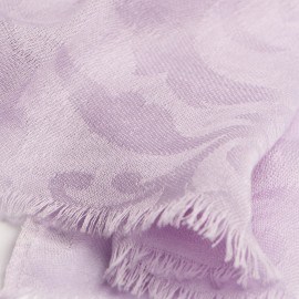 Lavendelfarget jacquardvevd pashmina sjal