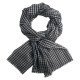 Smårutet pashmina sjal i grått og sort