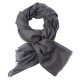 Mørkegrått pashmina sjal i 2 ply twill
