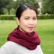 Vinrødt nistret tubehalstørklæde i ren cashmere